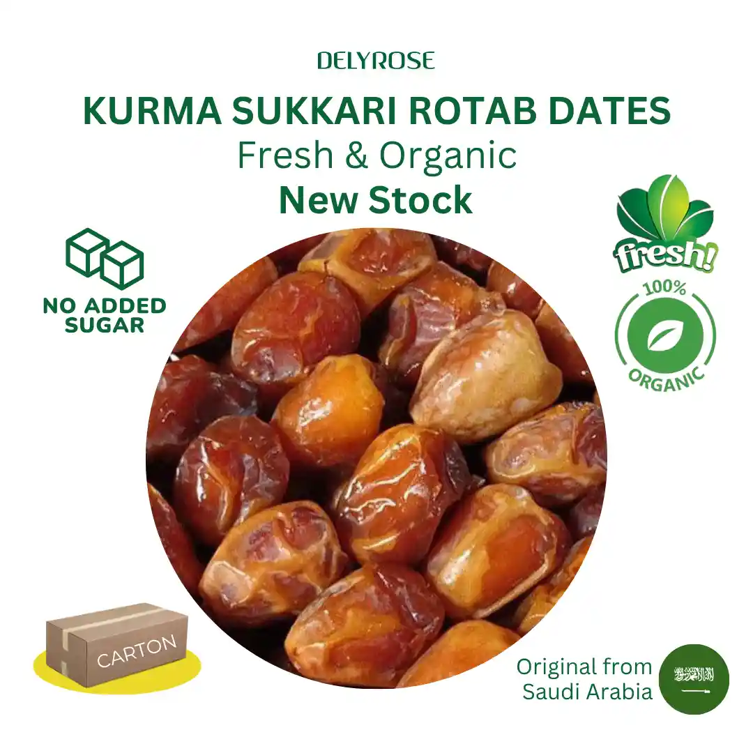 Kurma Sukari Rotab Sukkari Dates Carton Pack 3kg harga murah cheap 1KG 5KG 10KG MADINAH ARAB SAUDI ARABIA price kedai shop borong pemborong pengimport pembekal pengedar kilang wholesale supplier importer factory shop premium delyrose shah alam kuala lumpur selangor malaysia singapore thailand indonesia brunei